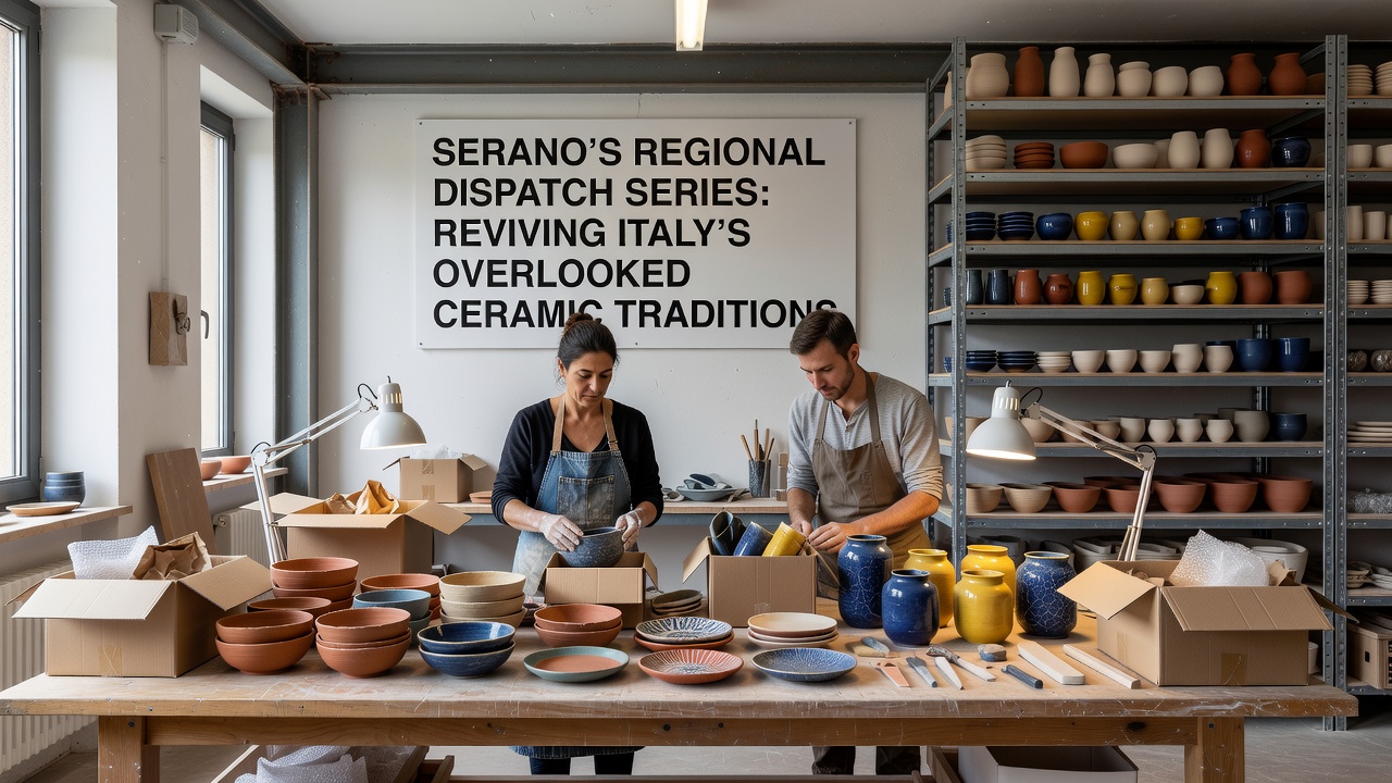 Close-up of hand-painted ceramic tiles from Vietri sul Mare workshops featured in regional documentation
